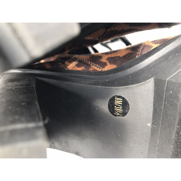 Jessica Simpson Women's Lizzah Animal Print Faux Suede Open Toe Bootie Size 8m - Picture 10 of 10